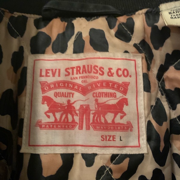 Long Levi Strauss coat with leopard lining! - Picture 4 of 5